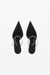alexander wang delphine 65 logo strap mule in viscose black