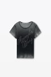 Alexander Wang washed ash crystal hotfix tee in ribbed jersey