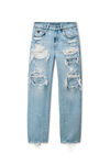 Alexander Wang light powder blue distressed ez mid-rise jeans with hardware