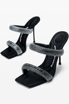 Alexander Wang black/silver 黑色水晶烫钻 julie 管状凉鞋