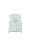 Alexander Wang light heather grey cut-off logo muscle tee