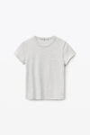alexander wang t-shirt effet rétréci en crêpe de jersey heather grey