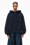 alexander wang puff logo hoodie in glitter terry nine iron