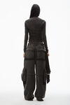 Alexander Wang washed charcoal haut froncé en jersey effet daim