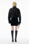 Alexander Wang black ロゴパッチ ブラック ウールブレンド ミニスカート
