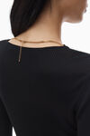 Alexander Wang black kurzes hemd mit logo-namensschild