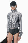 Alexander Wang alloy graue shrunken-kapuzenjacke
