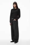 alexander wang long-sleeve tee in high twist jersey black
