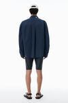 Alexander Wang smog navy plaid navy plaid poplin top