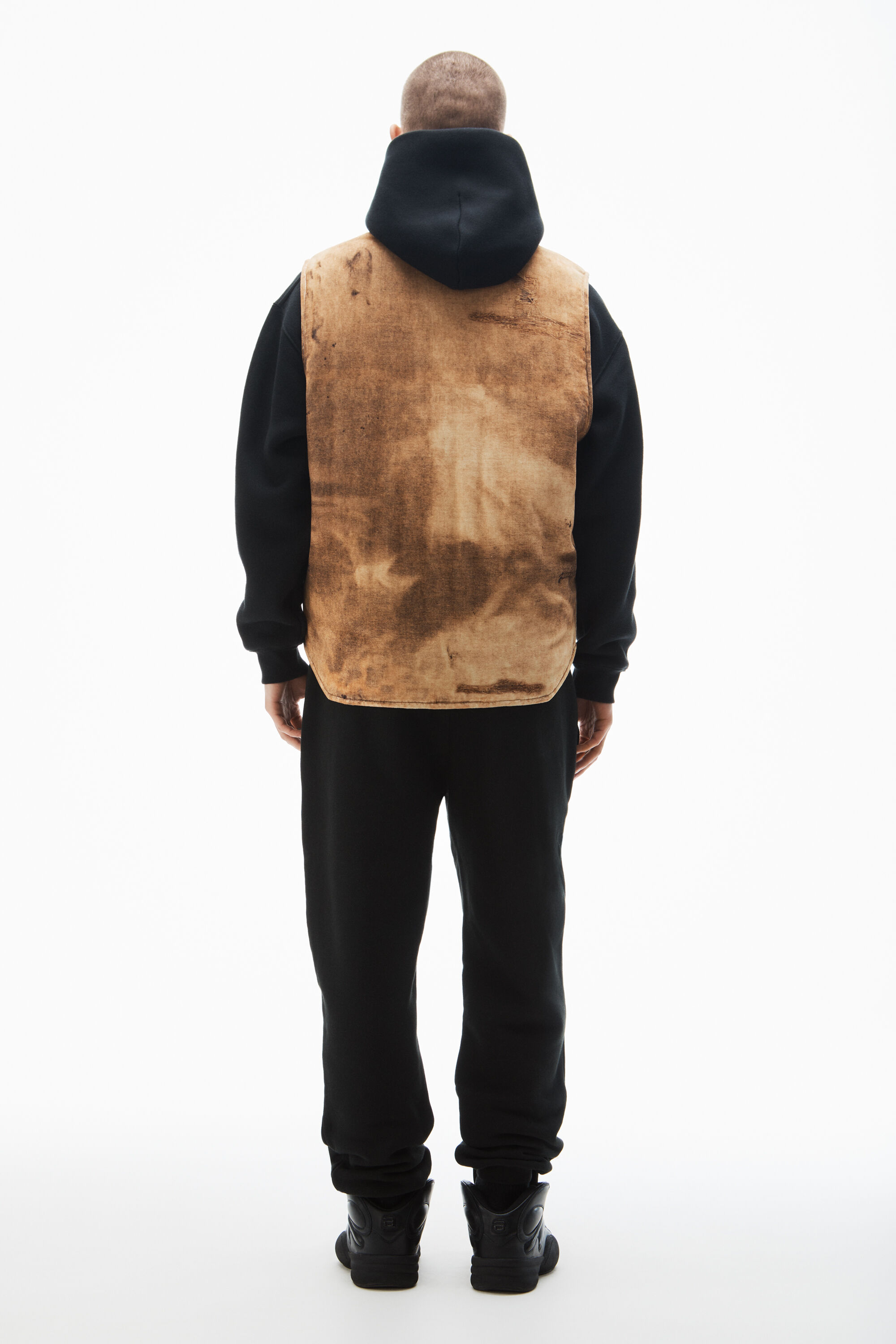 P-CROW-BLEACH Sweat shorts with bleached logo｜マルチカラー