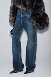 Alexander Wang black crackle indigo bikerhose aus baumwolldenim mit transparentem hotfix-strass