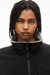 alexander wang sculpted jacket in teddy fleece slate/black