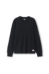 Alexander Wang black 와플 니트 크리스털 핫픽스 크루넥 긴소매 티셔츠