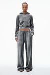 Alexander Wang washed feather trackpants in crushed velour