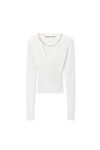 Alexander Wang soft white kurzes hemd mit logo-namensschild