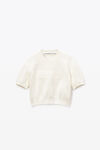 Alexander Wang soft white logo-embossed ribbed chenille sweater