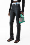 SLIM CONTRAST JEANS IN MOTO LEATHER