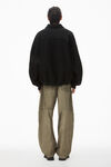 Alexander Wang black puffed logo oversized polo top in cotton