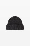 Alexander Wang black crystal hotfix logo beanie