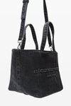 Alexander Wang grey aged petit cabas punch en denim de coton