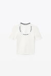 alexander wang t-shirt con logo jacquard in maglia elasticizzata soft white