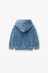 alexander wang 丝绒发泡彩胶徽标连帽衫 washed bluestone