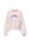 Alexander Wang lt pink bleach out “love our customers”字样运动衫