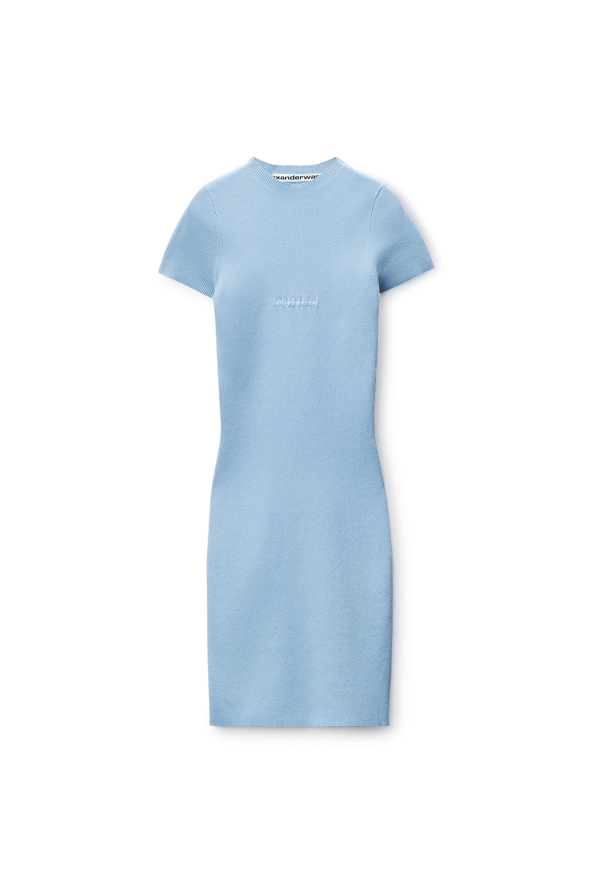 Knit Logo Mini Dress in BLUE | alexanderwang®