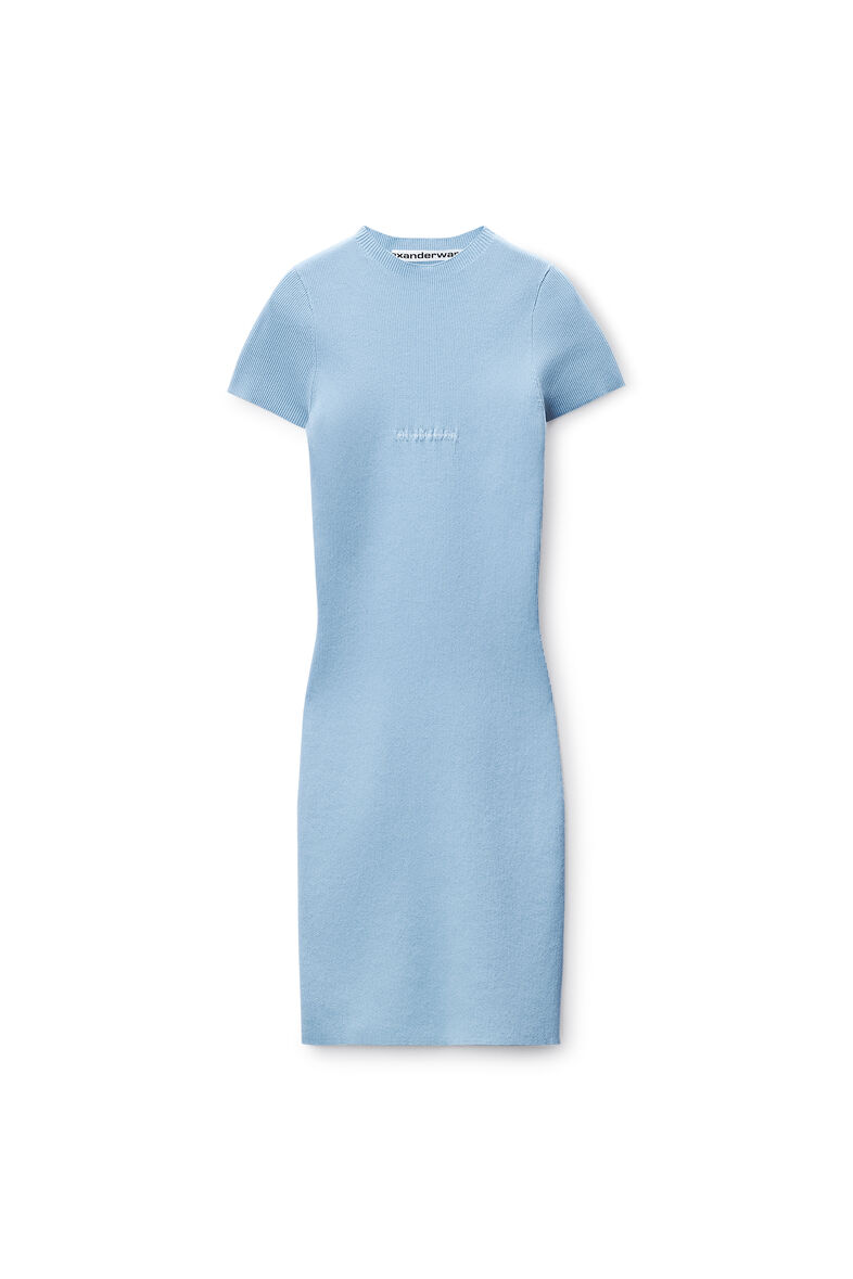 alexander wang shirt dress blue ALEXANDER WANG Oversized cotton-poplin mini shirt dress