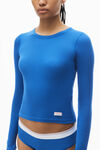 long-sleeve tee in ribbed cotton jersey