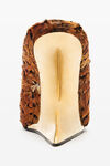 Alexander Wang brown multi brown pheasant feather boomerang wedge heel