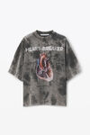 Alexander Wang storm bleach out heartbreaker t-shirt aus baumwolljersey mit grafikprint