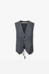 Alexander Wang dark grey melange graue weste aus wollmischgewebe mit kettenglieder-detail