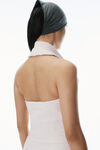 Alexander Wang barely pink/white layered polo halter minidress