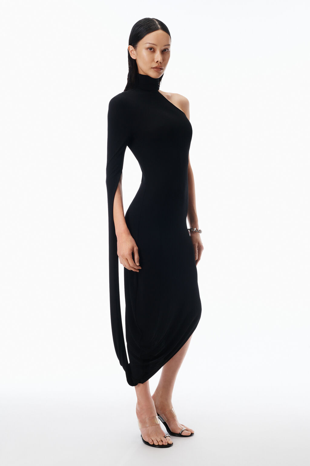 alexander wang asymmetrical draped dress Alexander Wang Asymmetric Draped Midi Dress