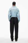 alexander wang cinch hem trucker jacket in denim bleach