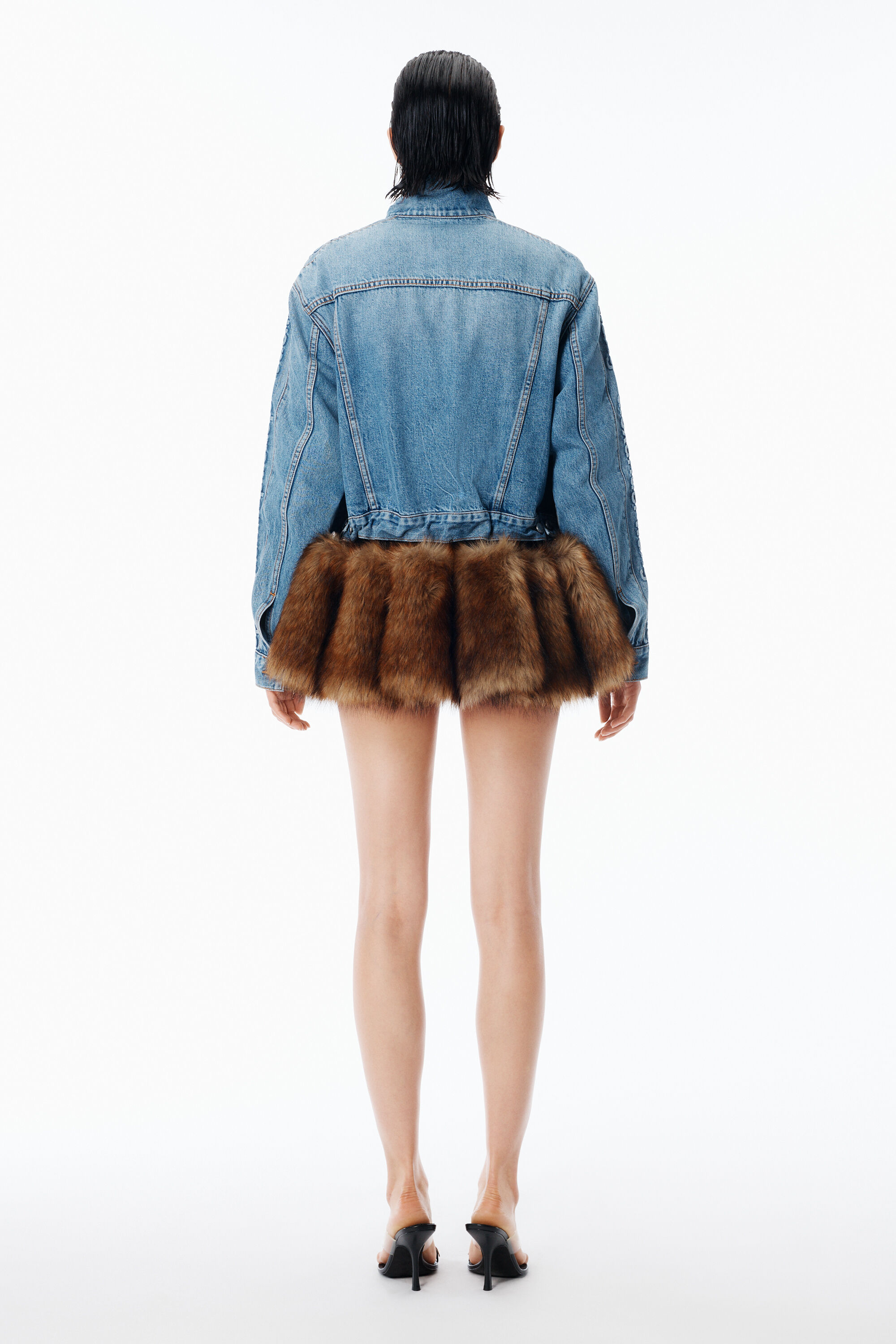 Denim Track Jacket in VINTAGE LIGHT INDIGO | alexanderwang®