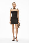 alexander wang sport dress with charms in heavy satin black