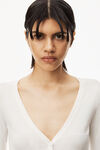 alexander wang cardigan in stretch viscose knit soft white