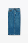 Alexander Wang deep blue midi pencil skirt in comfort stretch denim