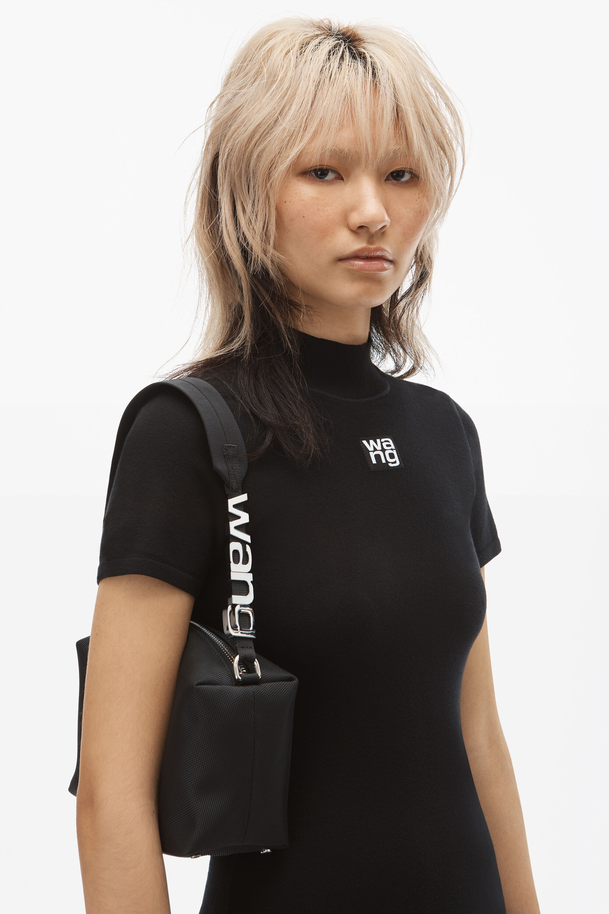 alexanderwang HEIRESS SPORT SHOULDER BAG IN NYLON BLACK