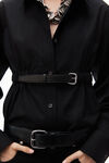 tunique boutonnée en coton avec ceinture