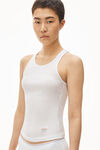 alexander wang racerback tank in ribbed cotton white