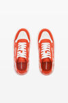 Alexander Wang white/red baskets en cuir grainé effet 3d