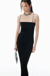 Alexander Wang black black logo jacquard slip dress