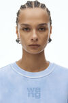 Alexander Wang washed pale blue puff logo sweatshirt in structured terry