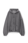 Alexander Wang washed granite oversize star logo-print zip-up hoodie