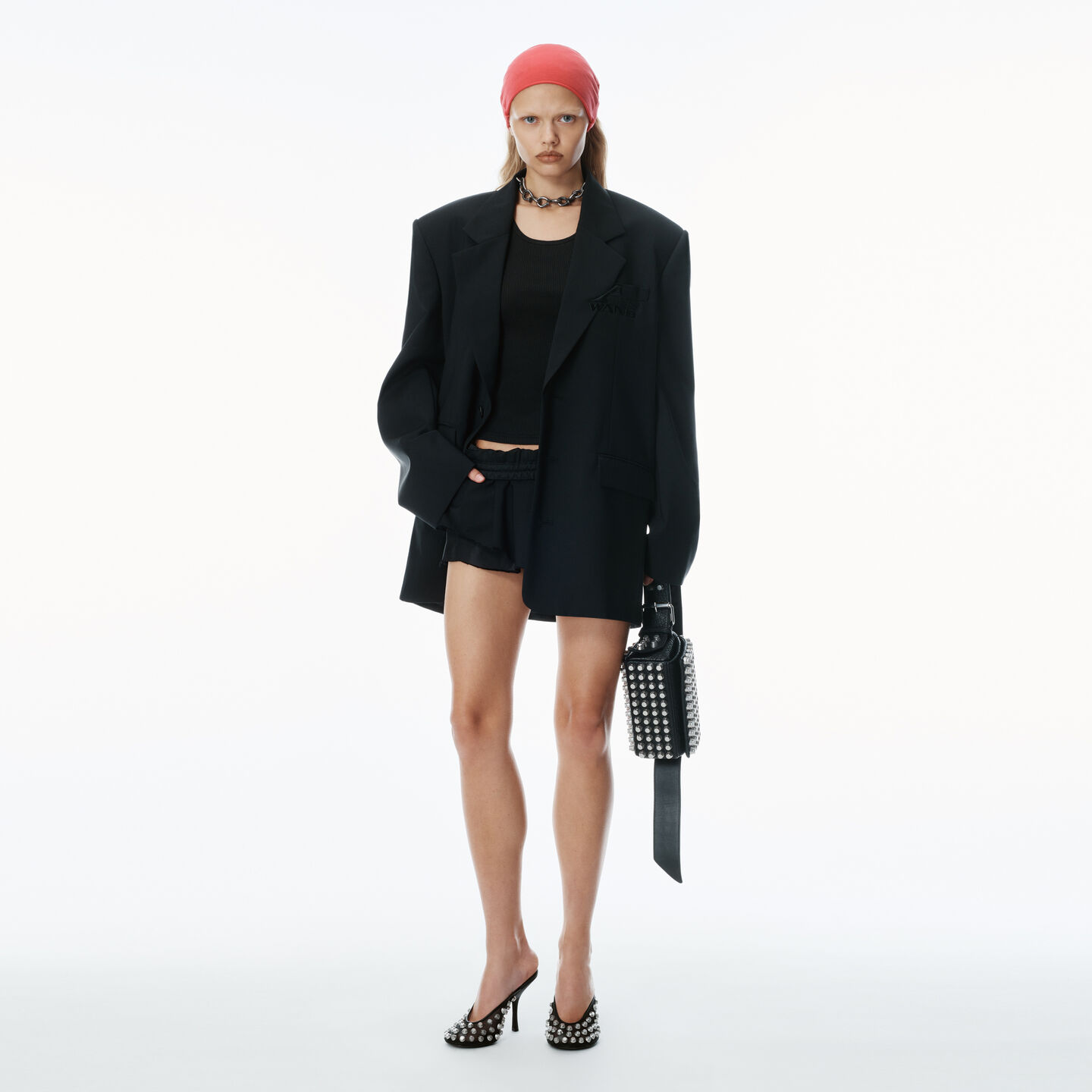 ALEXANDER WANG OVERSIZED LOGO-EMBROIDERED BLAZER