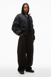 Alexander Wang black unisex bomber jacket in sateen