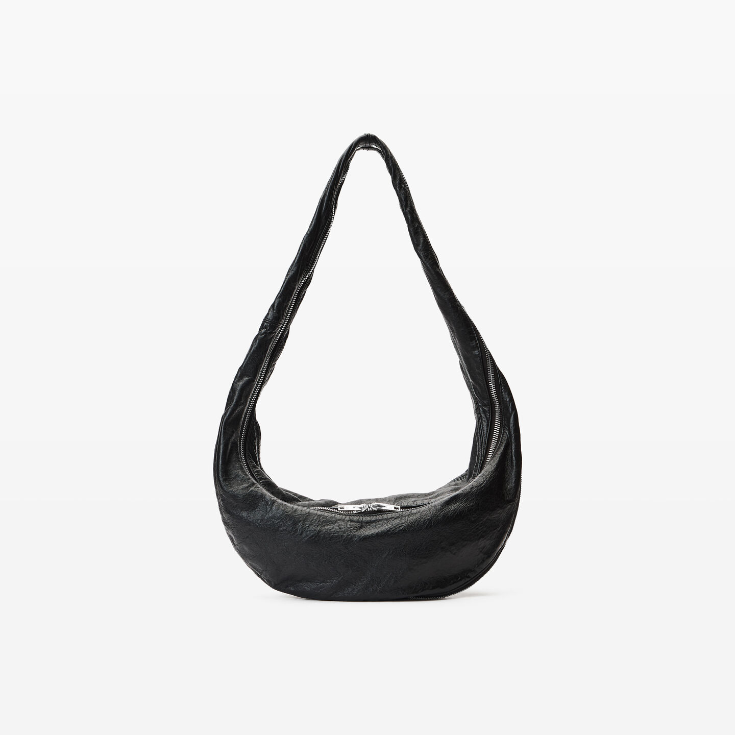 Alexander Wang Twyst Crossbody Bag In Memory Leather In Black